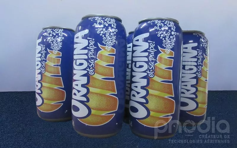 canette orangina geante plv gonflable pour magasin