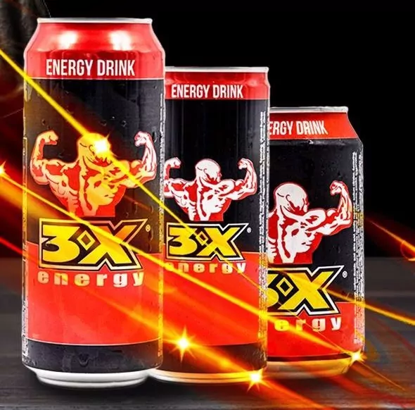 boisson 3x energy drink trois taille de bouteille