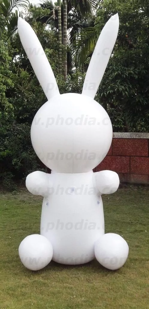 lapin gonflable blanc Playboy géant